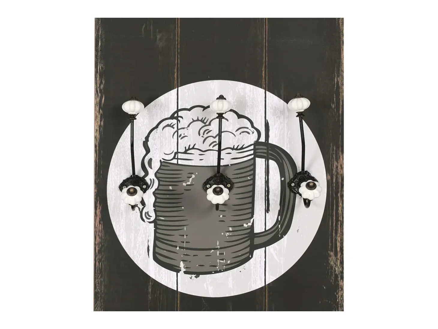 Borghild Perchero de pared con 6 ganchos 120x40 cm