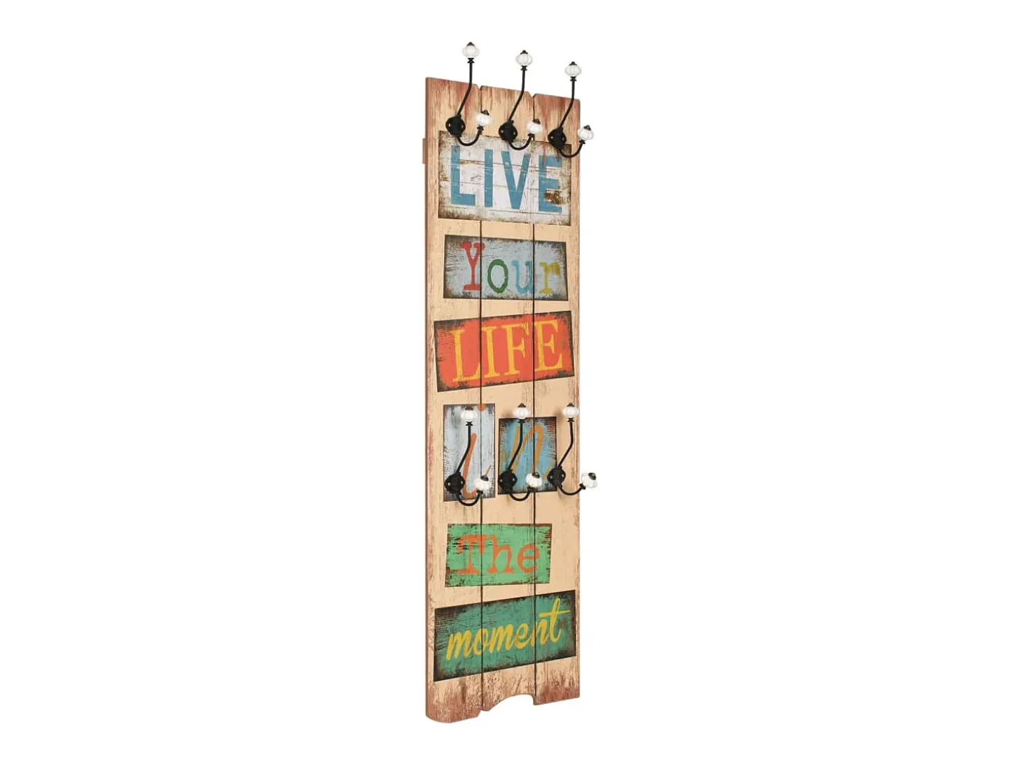 Borghild Perchero de pared LIVE LIFE con 6 ganchos 120x40 cm