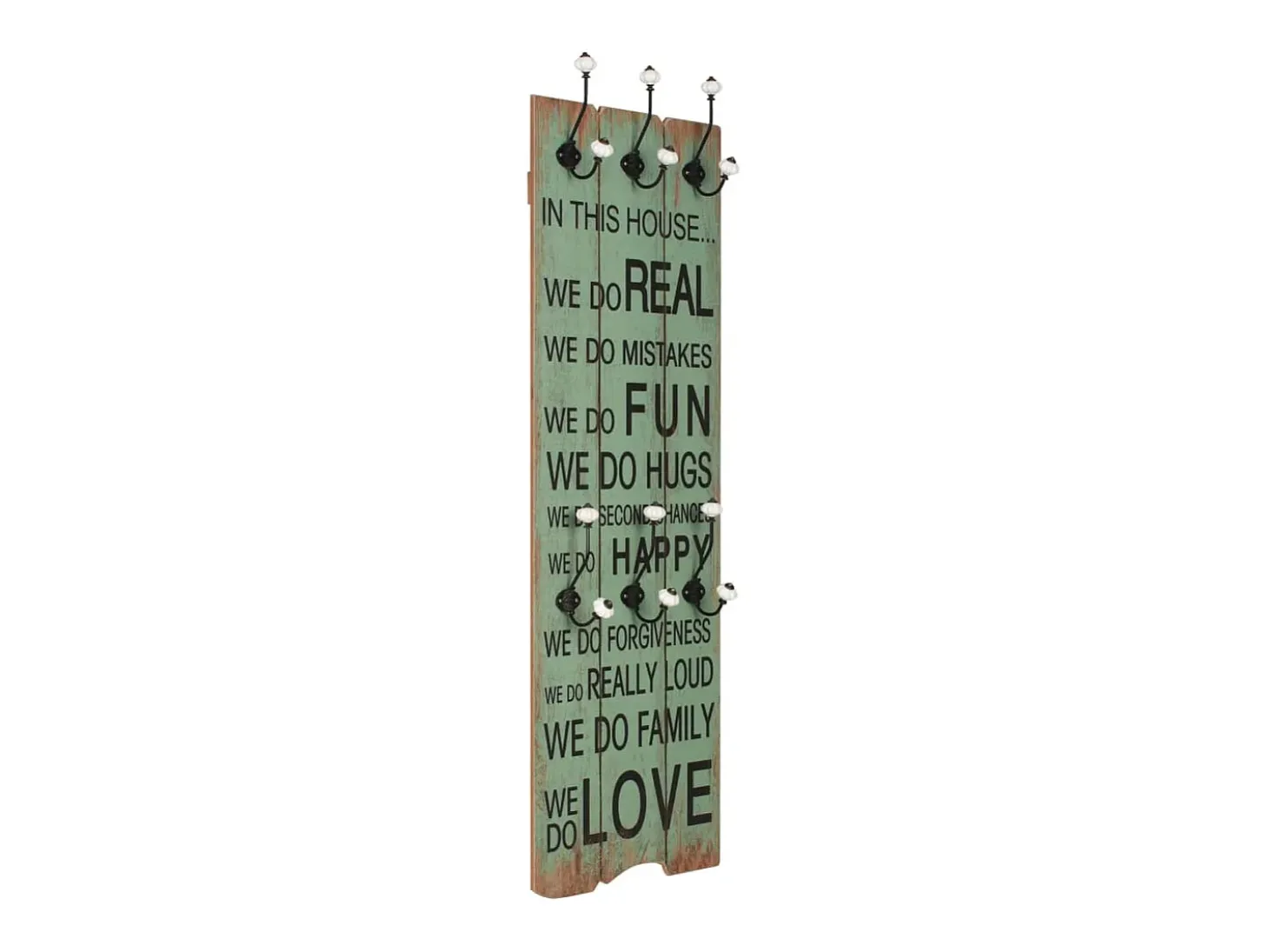 Borghild Perchero de pared HAPPY LOVE con 6 ganchos 120x40 cm