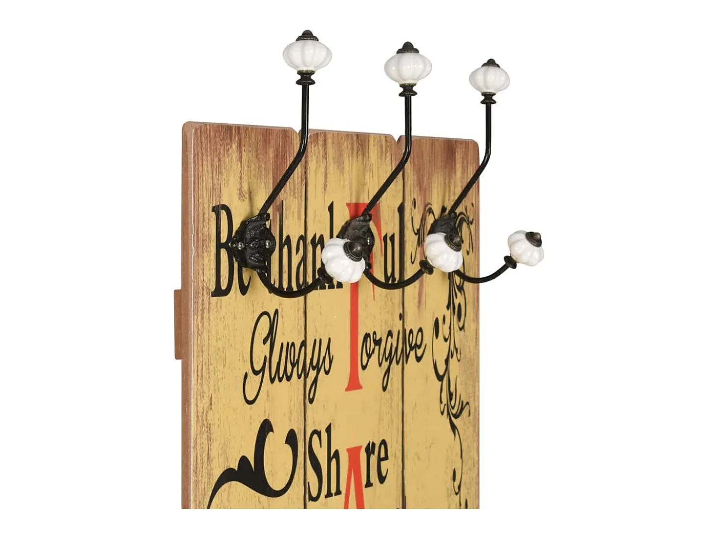 Borghild Perchero de pared FAMILY con 6 ganchos 120x40 cm