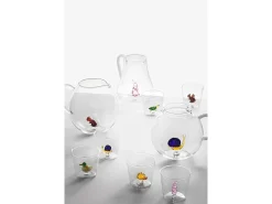 Botella de vidrio borosilicato, Hipopótamo, azul 1000 ml, Animal Farm