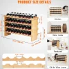 Botellero Apilable SucceBuy de 4 Niveles para 36 Botellas, de Madera de Bambú Natural