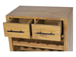 Botellero de madera de mindi, 15 botellas, ancho 60 x fondo 35 x alto 80 cm, AVEIRO
