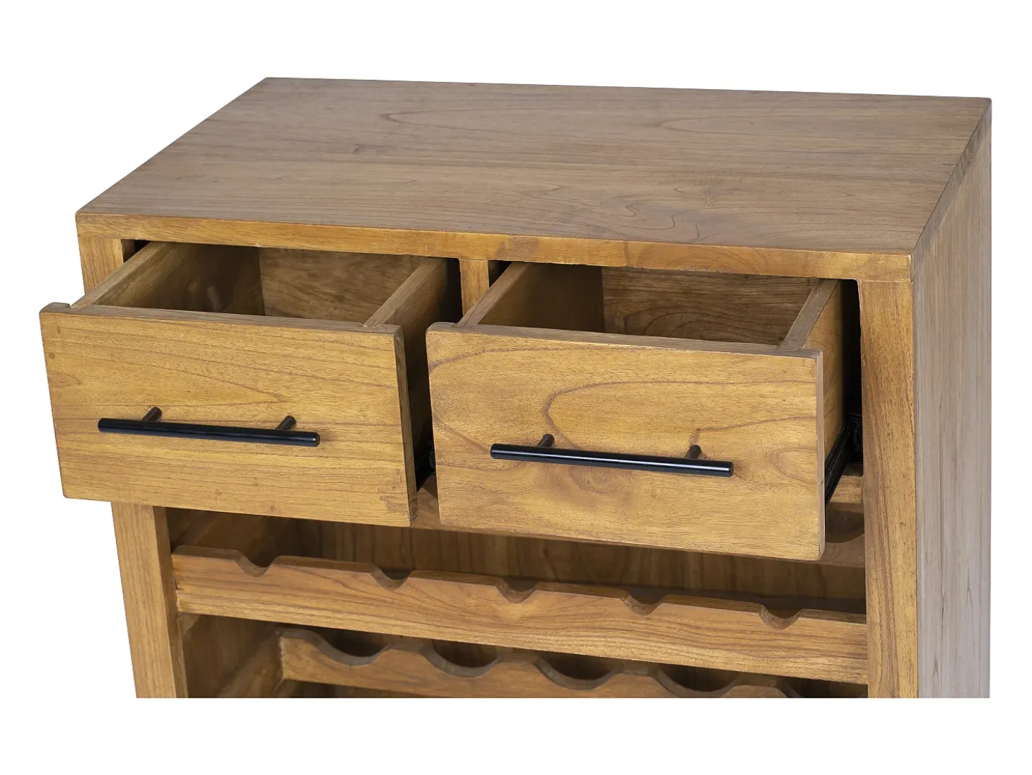 Botellero de madera de mindi, 15 botellas, ancho 60 x fondo 35 x alto 80 cm, AVEIRO