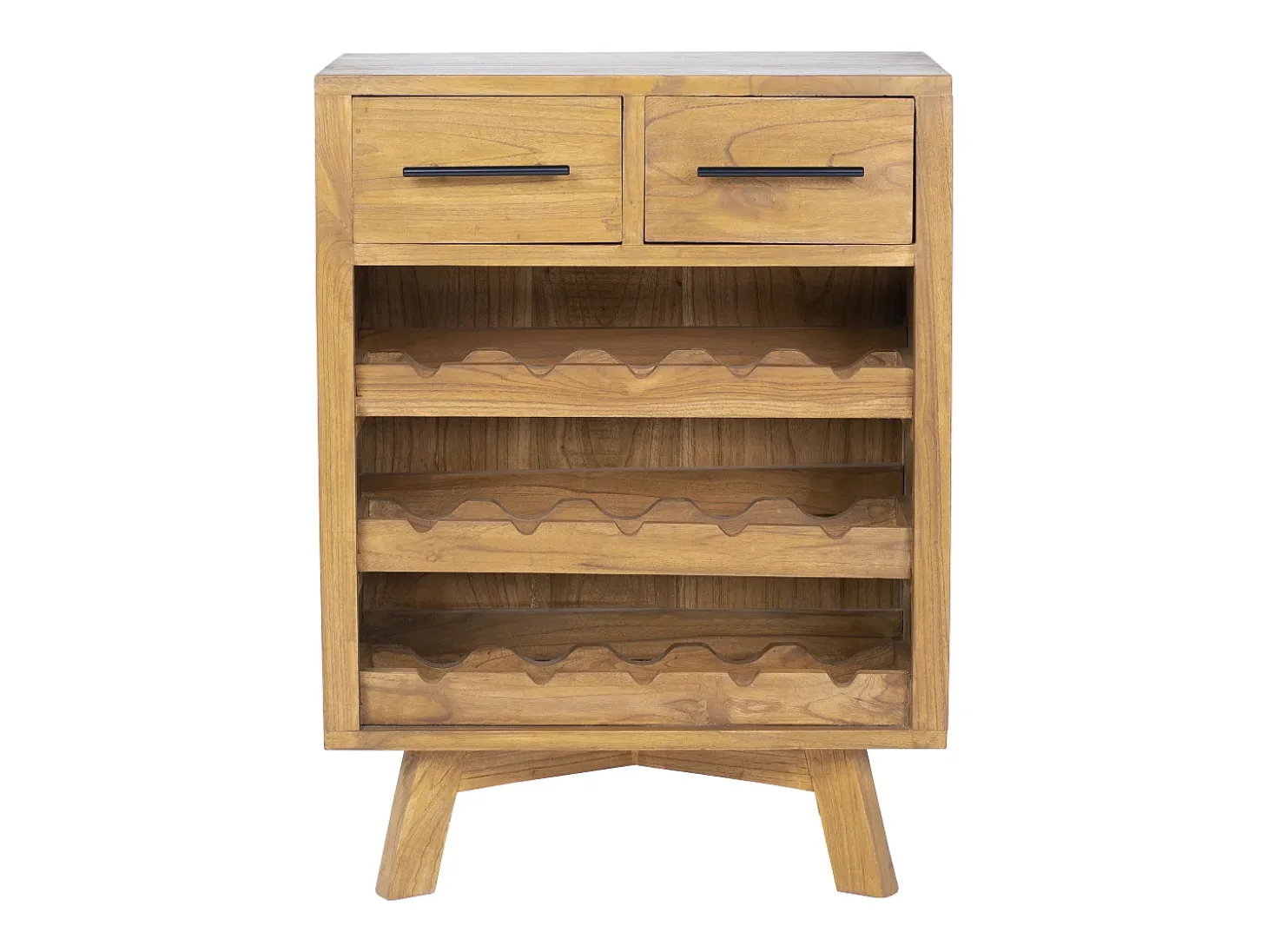 Botellero de madera de mindi, 15 botellas, ancho 60 x fondo 35 x alto 80 cm, AVEIRO