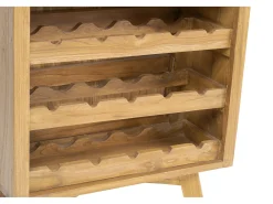 Botellero de madera de mindi, 15 botellas, ancho 60 x fondo 35 x alto 80 cm, AVEIRO