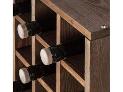 Botellero Loreo madera damero marrón oscuro 2 piezas