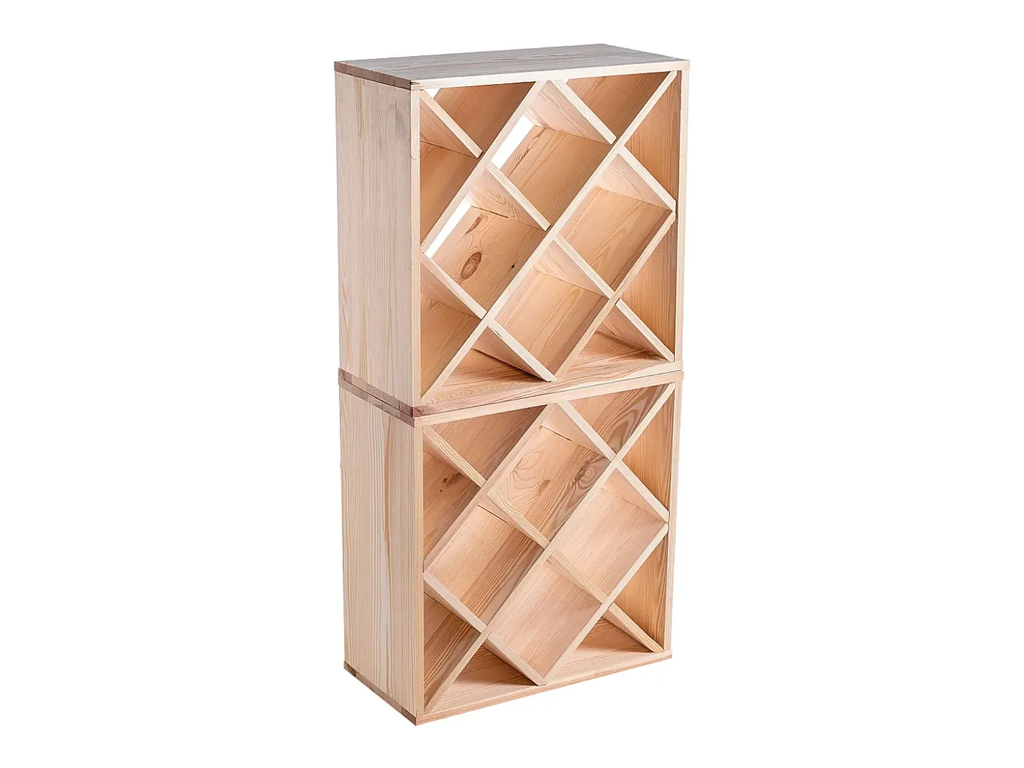 Botellero Loreo rejilla de madera marrón claro 2 piezas