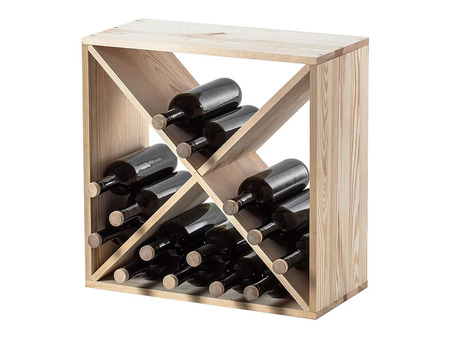 Botellero Loreo X madera marrón claro