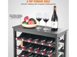 Botellero SucceBuy de Bambú Modular de 7 Niveles para 42 Botellas con Estante de Exhibición de Sobremesa