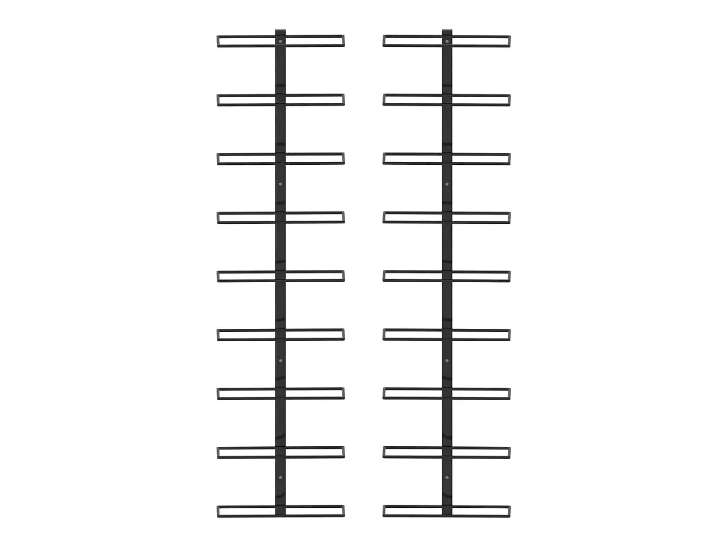 Botelleros de pared para 18 botellas 2 unidades hierro negro ES881430