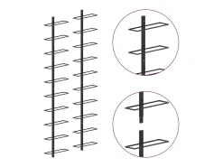 Botelleros de pared para 20 botellas 2 unidades metal negro ES404606