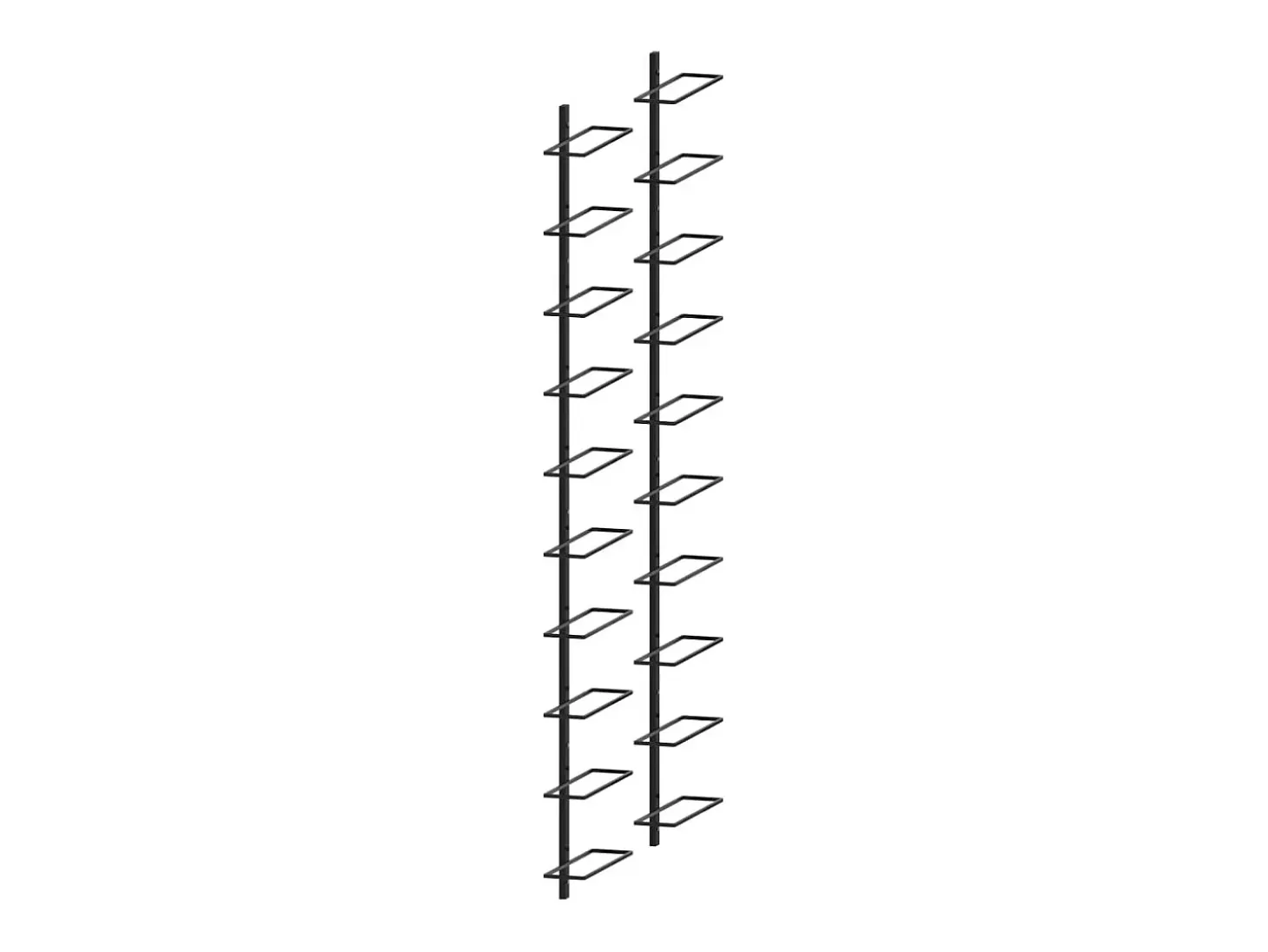 Botelleros de pared para 20 botellas 2 unidades metal negro ES404606