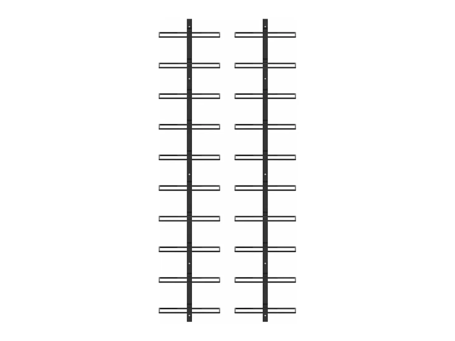 Botelleros de pared para 20 botellas 2 unidades metal negro ES404606