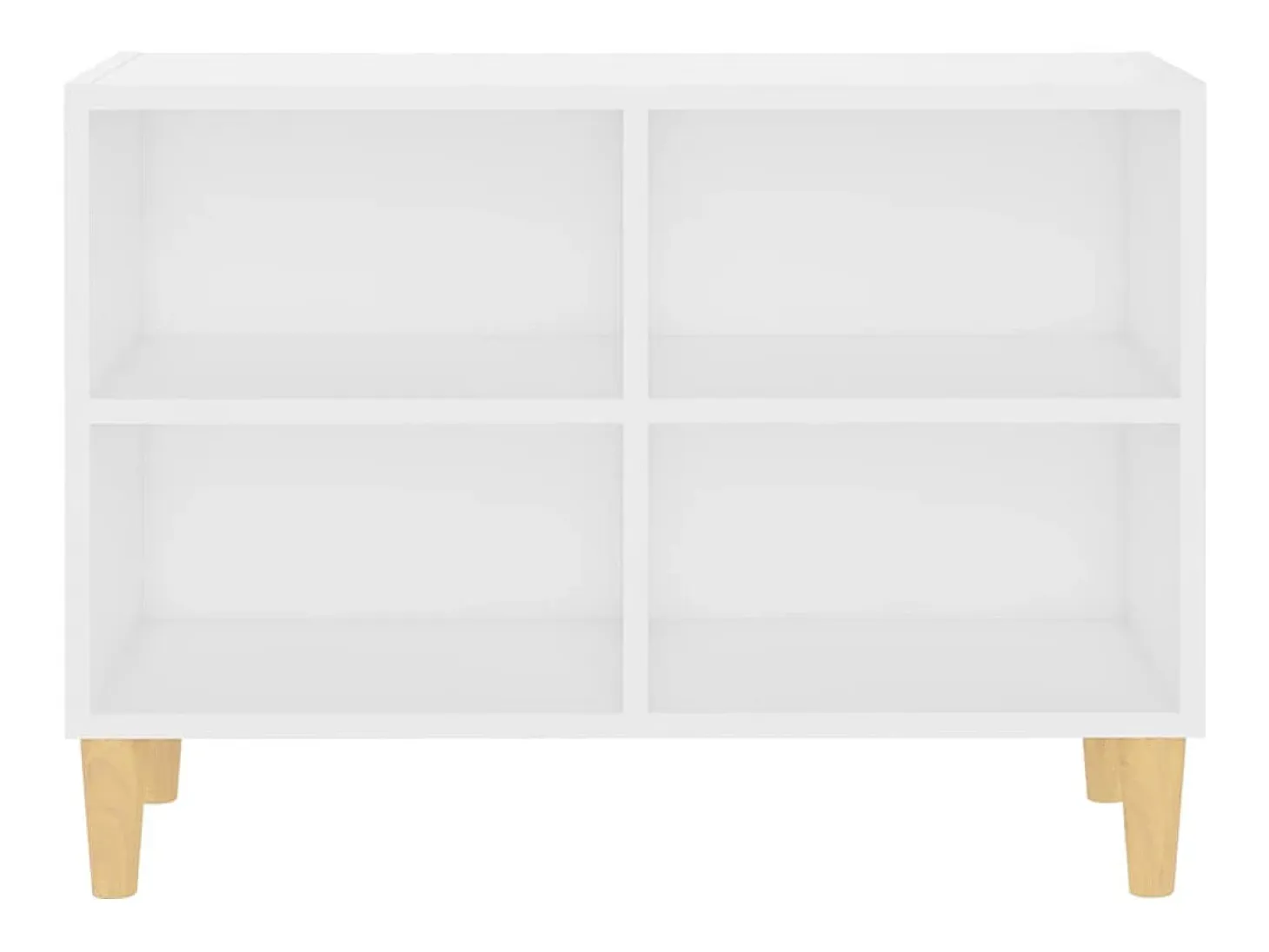 Bridgeville Mueble de TV con patas de madera maciza blanco 69,5x30x50 cm