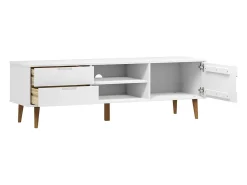 Brila Mueble de TV MOLDE madera maciza de pino blanca 158x40x49 cm