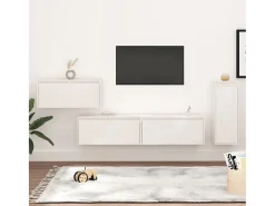Brynjolf Muebles para TV 4 piezas madera maciza de pino blanco