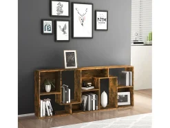 Burtonsville Estantería madera contrachapada color roble ahumado 67x24x161cm