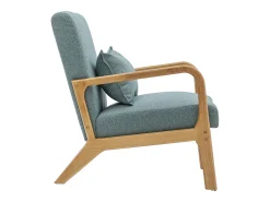 Butaca de 78x65x75 cm con estructura de madera y tela con cojín lumbar en verde Nicole