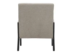 Butaca de 78x65x75 cm con estructura de madera y tela con cojín lumbar en gris taupe Nicole