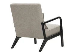 Butaca de 78x65x75 cm con estructura de madera y tela con cojín lumbar en gris taupe Nicole