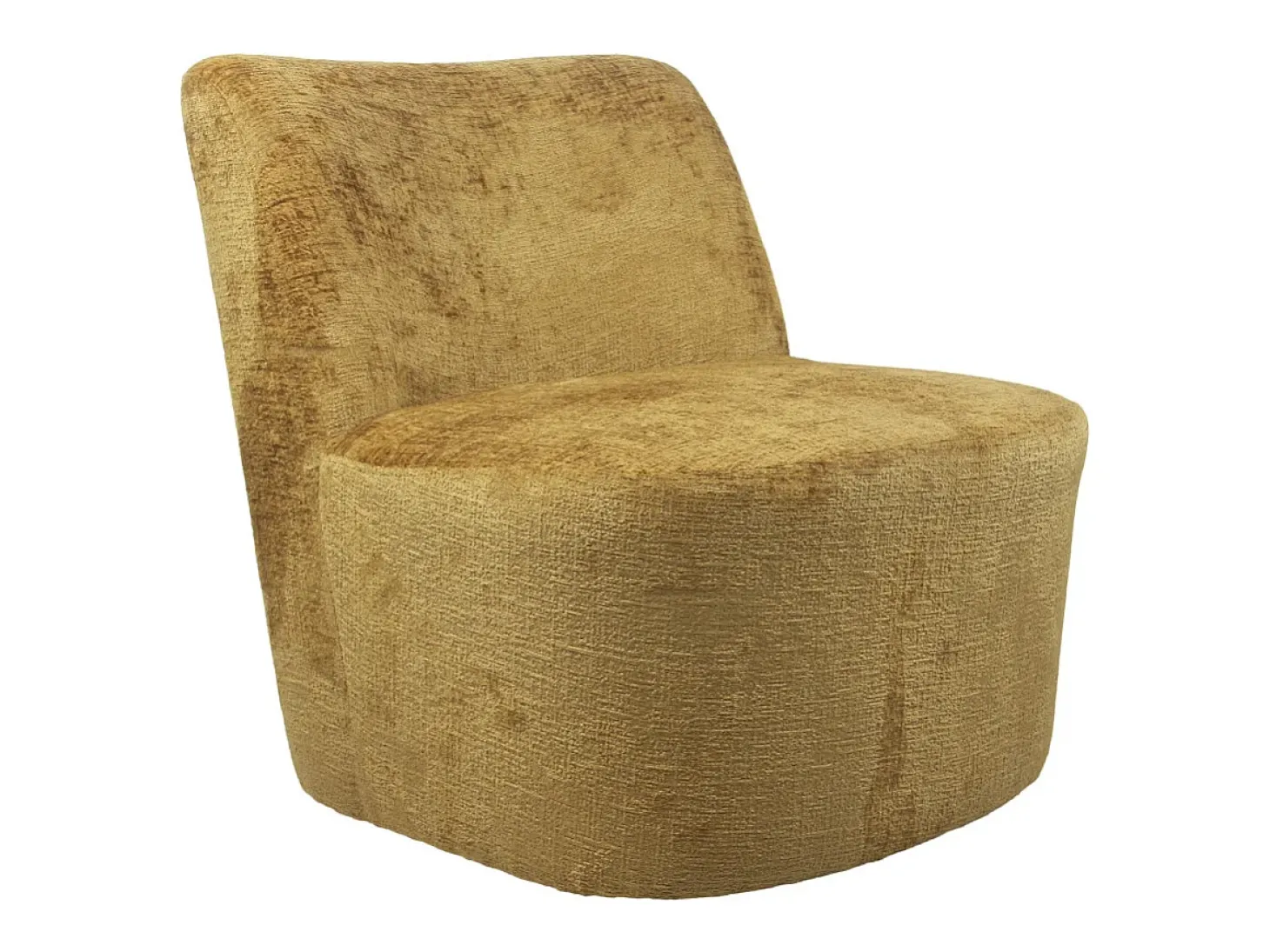 Butaca de 69x65x75 cm con mecanismo giratorio de 360º y estructura de madera mostaza Gian