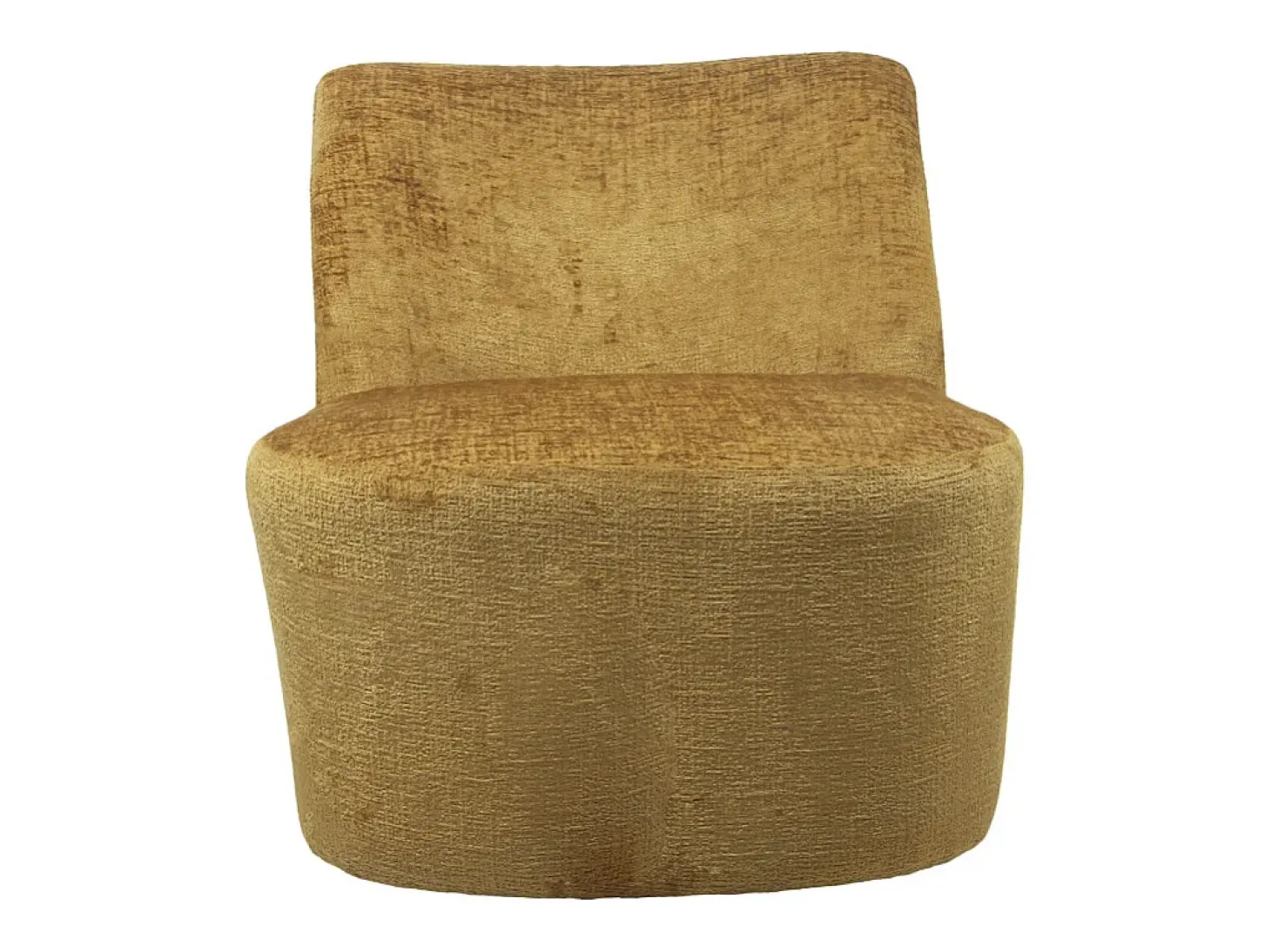 Butaca de 69x65x75 cm con mecanismo giratorio de 360º y estructura de madera mostaza Gian