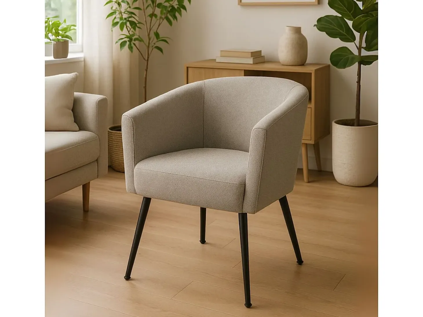 Butaca Melrose respaldo circular gris 70x66x64 cm Adec