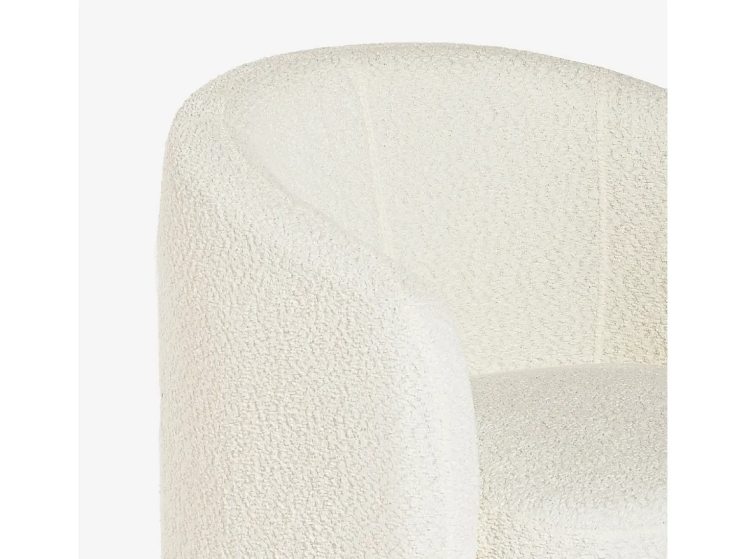 Butaca moderna giratoria de tela bouclé para salón Orav - Beige