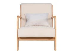 Butaca Tokio asiento acolchado tapizado microfibra beige/natural 72x65x83 cm Adec