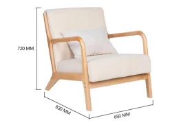 Butaca Tokio asiento acolchado tapizado microfibra beige/natural 72x65x83 cm Adec
