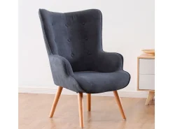 Butaca Voss diseño capitoné gris 95x71x75 cm Adec