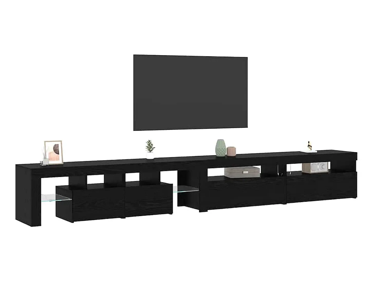 Cabinetes de Televisión 3 pcs Roble negro 290 x 36.5 x 40 cm