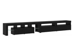 Cabinetes de Televisión 3 pcs Roble negro 290 x 36.5 x 40 cm
