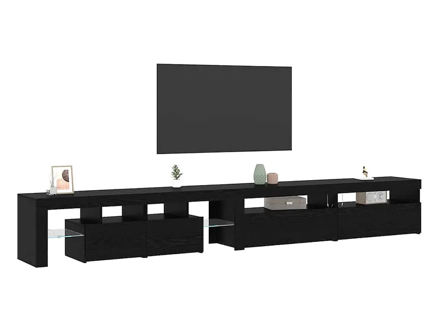Cabinetes de Televisión 3 pcs Roble negro 290 x 36.5 x 40 cm