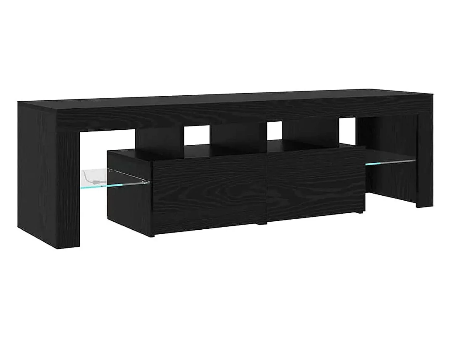 Cabinetes de Televisión 2 pcs Roble negro 260 x 36.5 x 40 cm