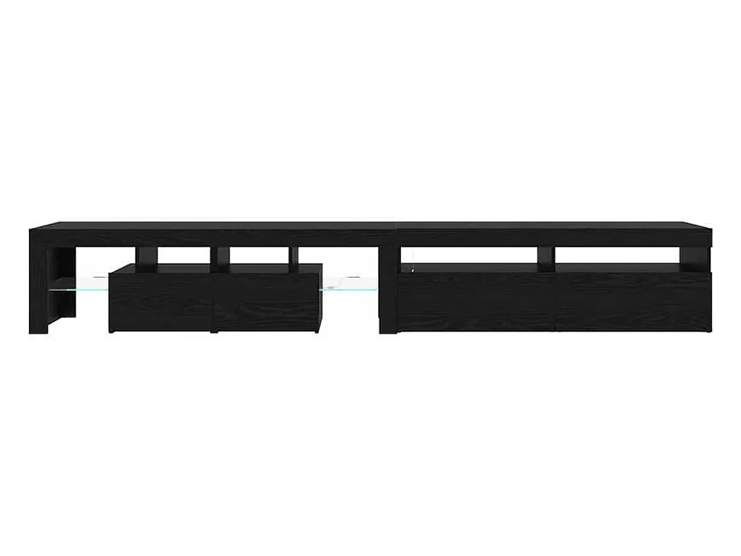 Cabinetes de Televisión 2 pcs Roble negro 260 x 36.5 x 40 cm