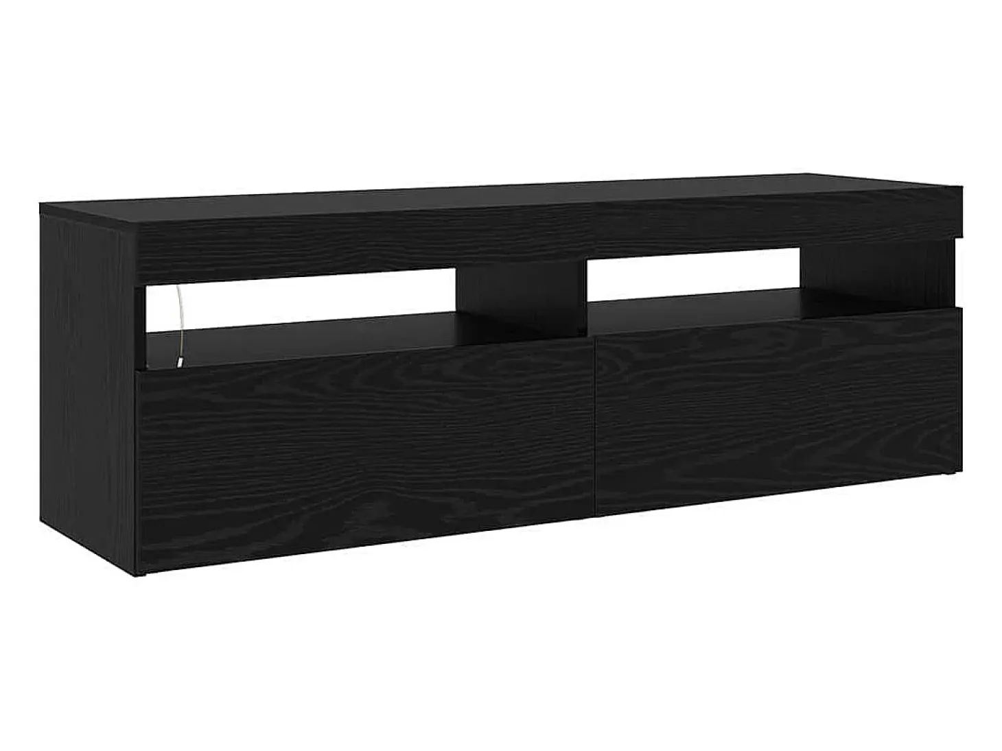 Cabinetes de Televisión 2 pcs Roble negro 260 x 36.5 x 40 cm