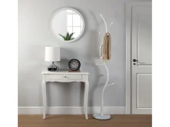 Cagliari Mueble Recibidor Estrecho para la Entrada o el Pasillo, Mesa Consola, Blanco, 80x30x80cm