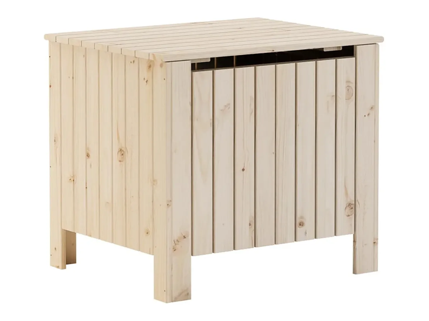 Caja de almacenaje con tapa RANA madera maciza pino 60x49x54 cm