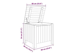 Caja de almacenaje con tapa RANA madera maciza pino 60x49x54 cm