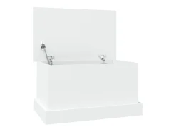 Caja de almacenaje de madera de ingeniería blanca 50x30x28 cm