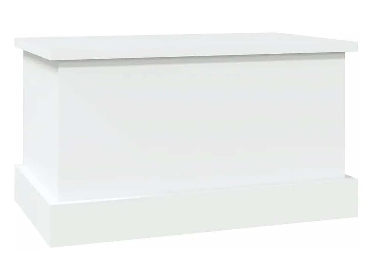Caja de almacenaje de madera de ingeniería blanca 50x30x28 cm