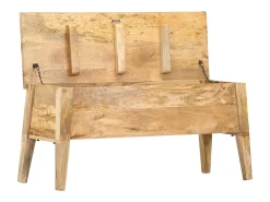 Caja de almacenaje de madera maciza de mango 99x35x48 cm ES560038