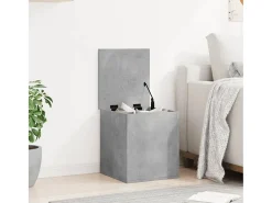Caja de almacenaje madera ingeniería gris hormigón 40x42x46 cm ES411219