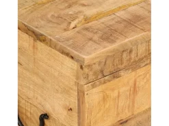 Caja de almacenaje madera maciza de mango 39x28x31 cm ES507001
