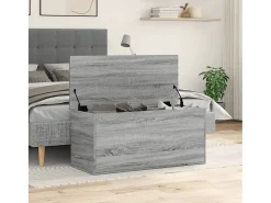 Caja de almacenaje madera ingeniería gris Sonoma 100x42x46 cm ES574917
