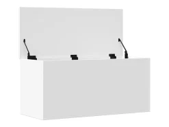 Caja de almacenaje madera de ingeniería blanca 100x42x46 cm