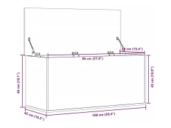 Caja de almacenaje madera de ingeniería blanca 100x42x46 cm
