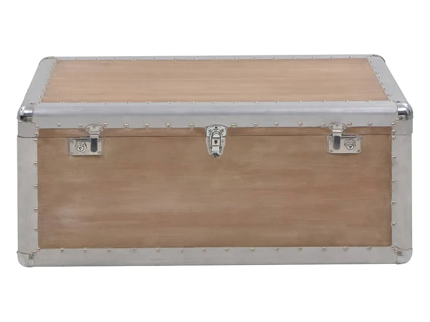 Caja de almacenaje madera maciza abeto marrón 91x52x40 cm
